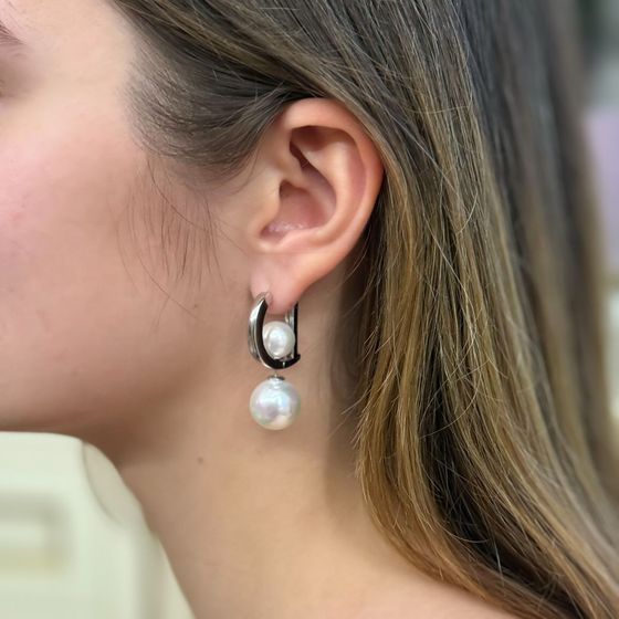 Серебряные серьги с жемчугом