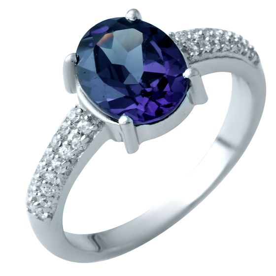 Серебряное кольцо с александритом 3.619ct