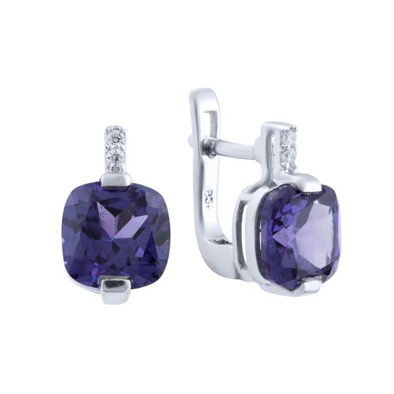 Серебряные серьги с александритом 7.303ct