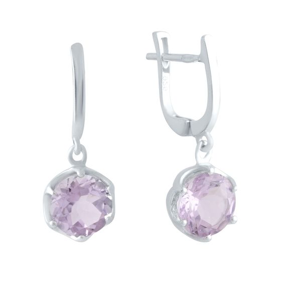 Серебряные серьги с аметистом 5.158ct