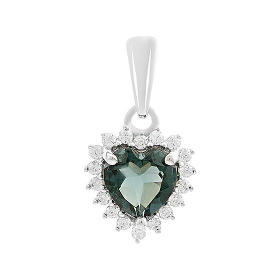 Серебряная подвеска с топазом Лондон Блю 0.945ct, фианитами