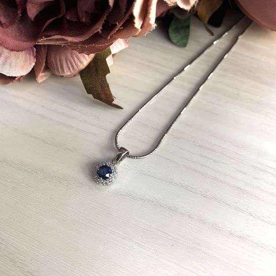 Серебряная подвеска с сапфиром 0.882ct