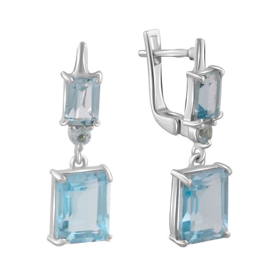 Серебряные серьги с топазом 11.2ct
