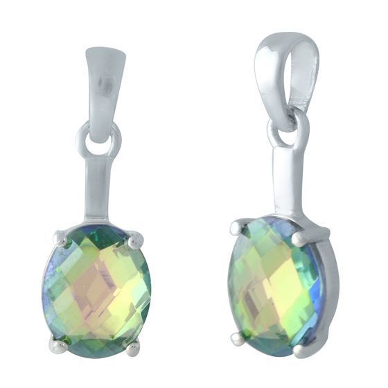 Серебряная подвеска с мистик топазом 4.2ct