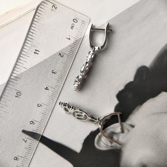 Серебряные серьги с мистик топазом 2.11ct