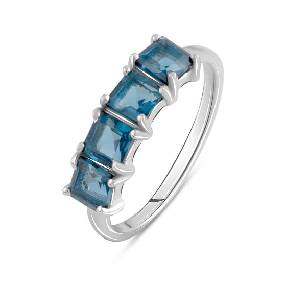 Серебряное кольцо с топазом Лондон Блю 1.231ct