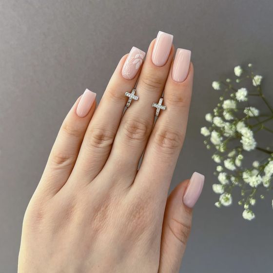 Золотые серьги с фианитами 0.26ct