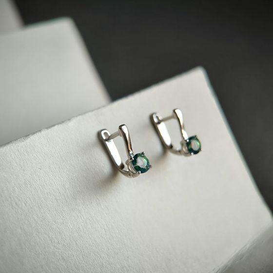 Серебряные серьги с мистик топазом 0.742ct
