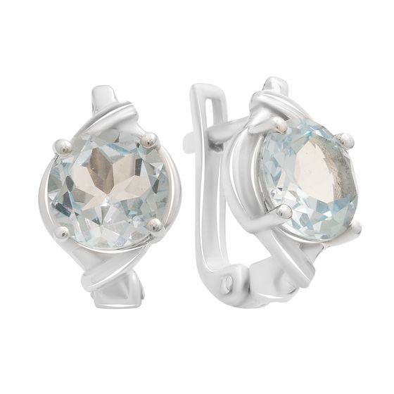 Серебряные серьги с топазом 4.75ct