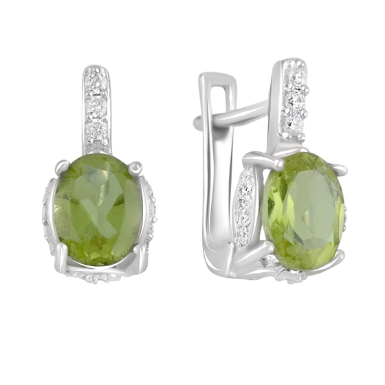 Серебряные серьги с султанитом 3.835ct