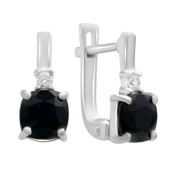 Серебряные серьги с сапфиром 2.757ct