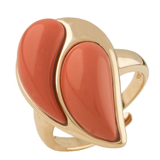 Серебряное кольцо с кораллом