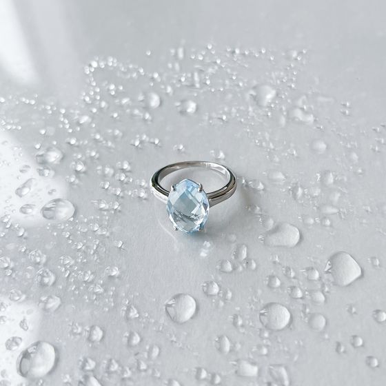Серебряное кольцо с топазом 6.08ct