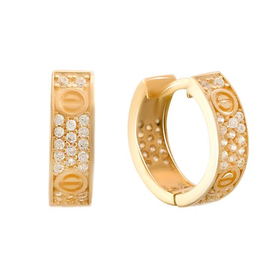 Золотые серьги с фианитами 0.84ct