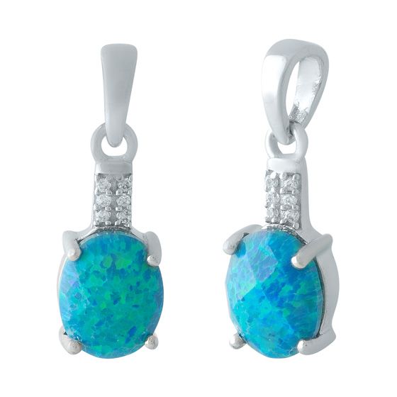 Серебряная подвеска с опалом