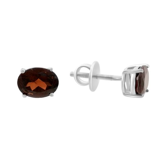 Серебряные серьги с гранатом 3.345ct