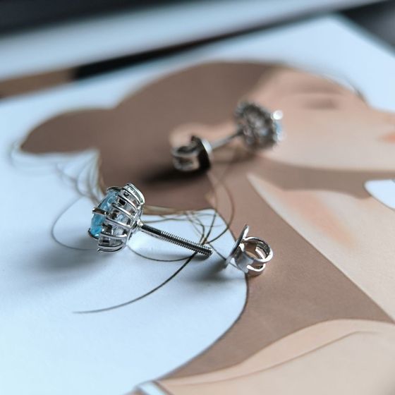 Серебряные серьги с топазом 2.302ct