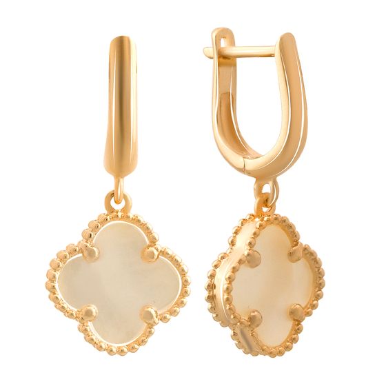 Золотые серьги с перламутром