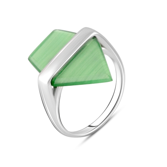Серебряное кольцо с кошачьим глазом 4.033ct
