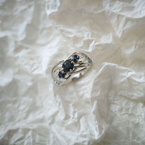 Серебряное кольцо с сапфиром 0.938ct