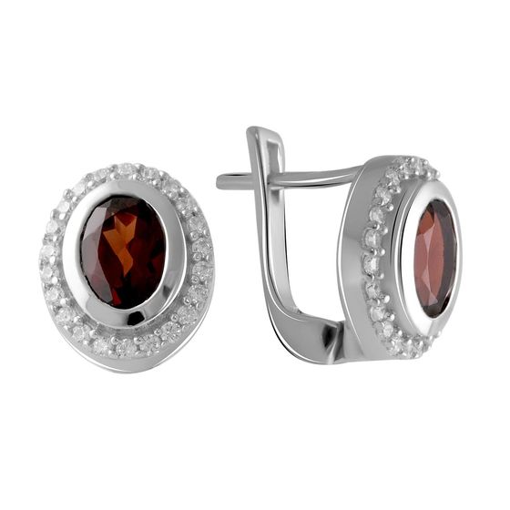Серебряные серьги с гранатом 2.61ct