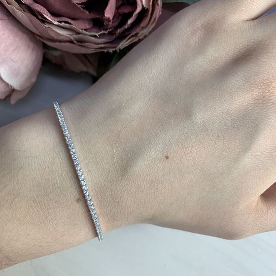Серебряный браслет с фианитами