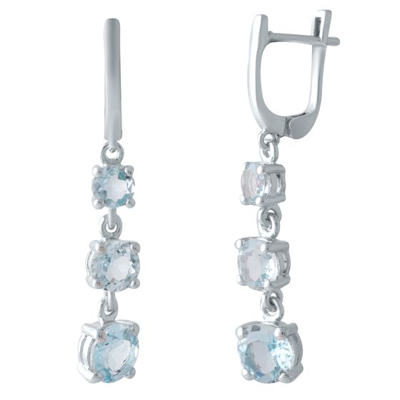 Серебряные серьги с топазом 6.1ct