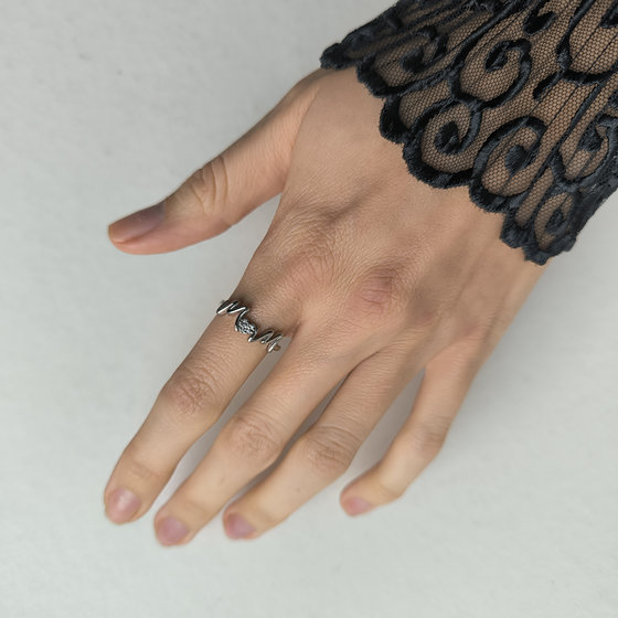 Серебряное кольцо с фианитами