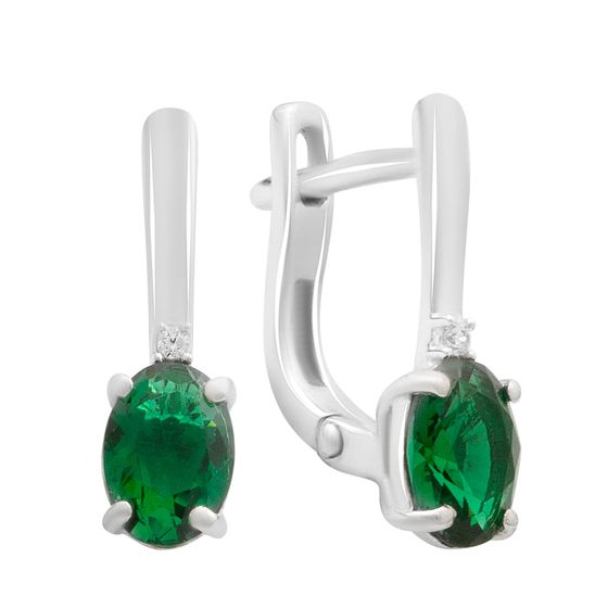Серебряные серьги с изумрудом nano 1.188ct