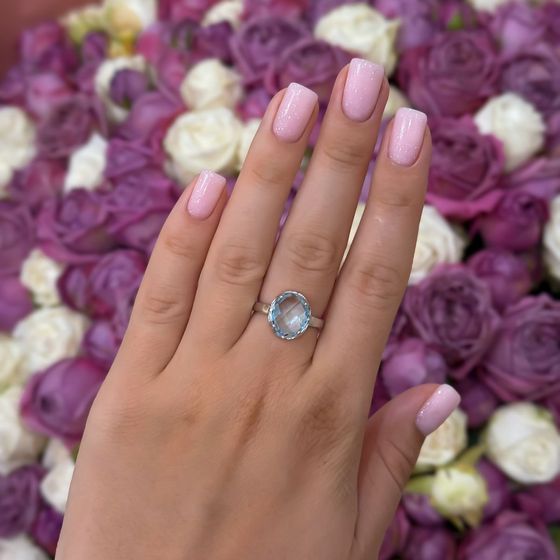 Серебряное кольцо с топазом 4.95ct