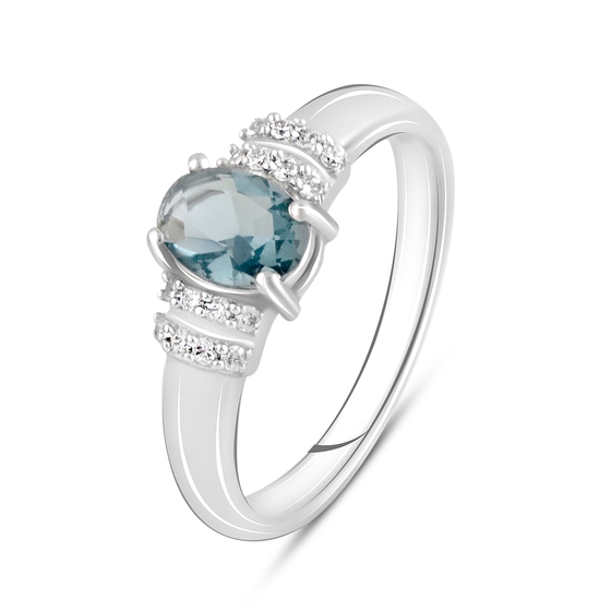 Серебряное кольцо с топазом Лондон Блю 0.725ct