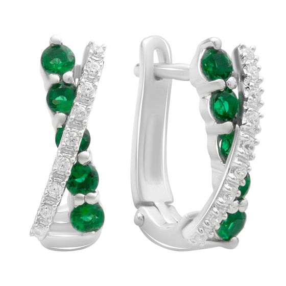 Серебряные серьги с изумрудом nano 1.152ct