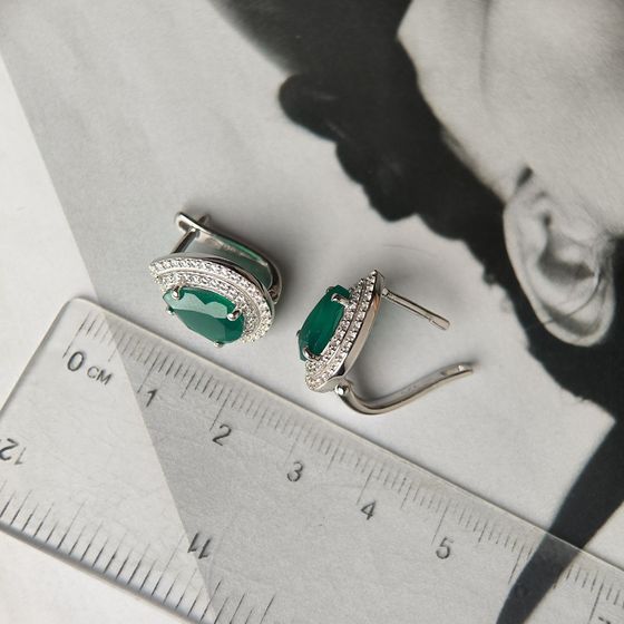 Серебряные серьги с агатом