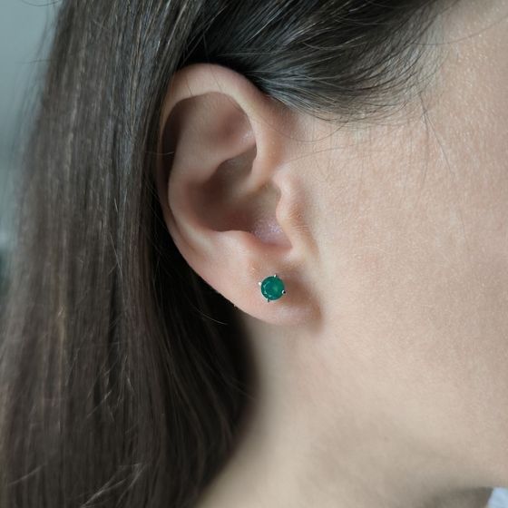 Серебряные серьги с агатом 0.87ct