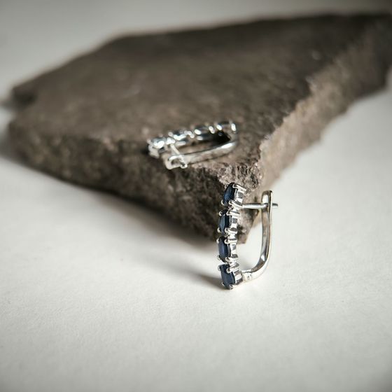 Серебряные серьги с сапфиром 2.275ct