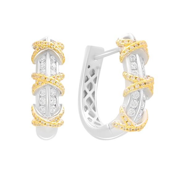 Серебряные серьги с фианитами