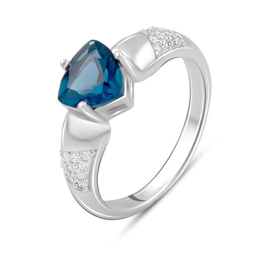Серебряное кольцо с топазом Лондон Блю 1.467ct