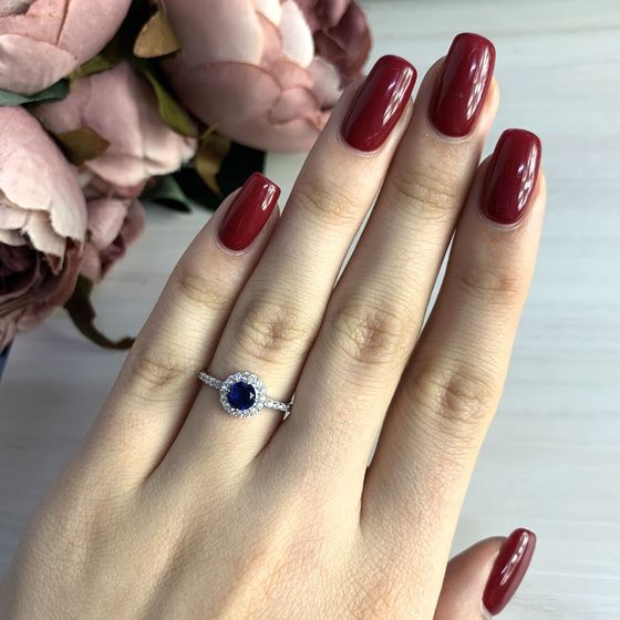 Серебряное кольцо с сапфиром nano 0.737ct