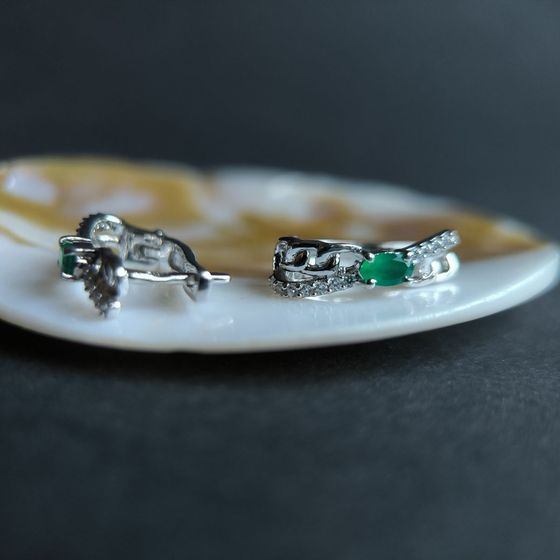 Серебряные серьги с агатом 0.73ct