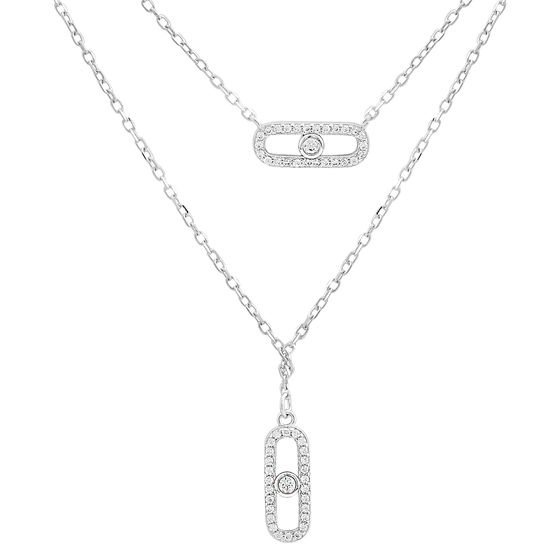 Серебряное колье с фианитами