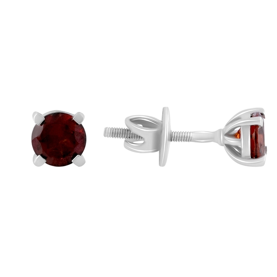 Серебряные серьги с гранатом 1.172ct