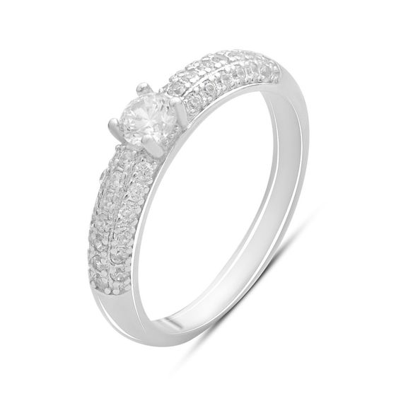 Серебряное кольцо с фианитами