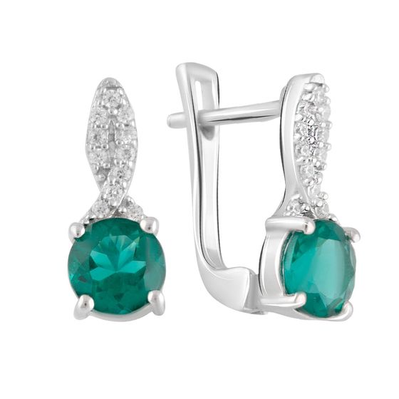 Серебряные серьги с изумрудом nano 1.559ct