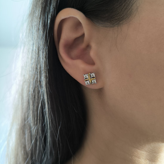 Серебряные серьги с фианитами