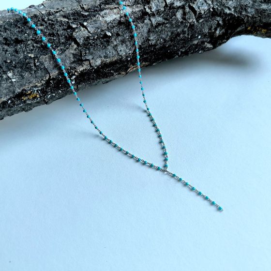 Серебряное колье с бирюзой
