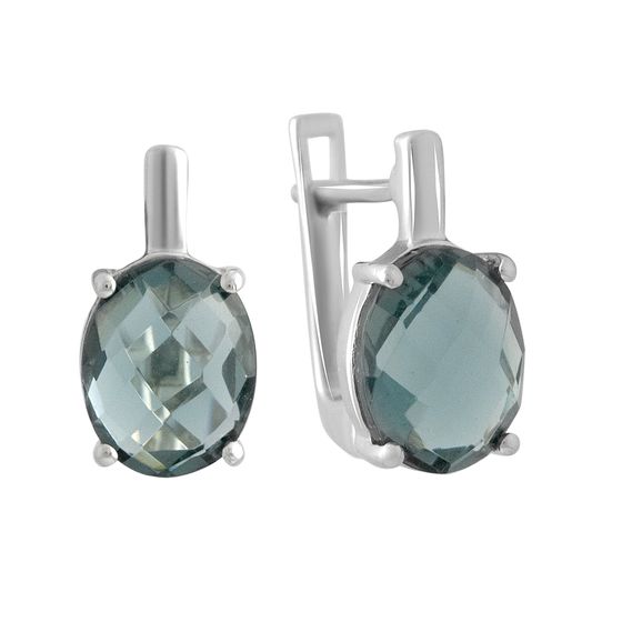 Серебряные серьги с топазом Лондон Блю 4.283ct