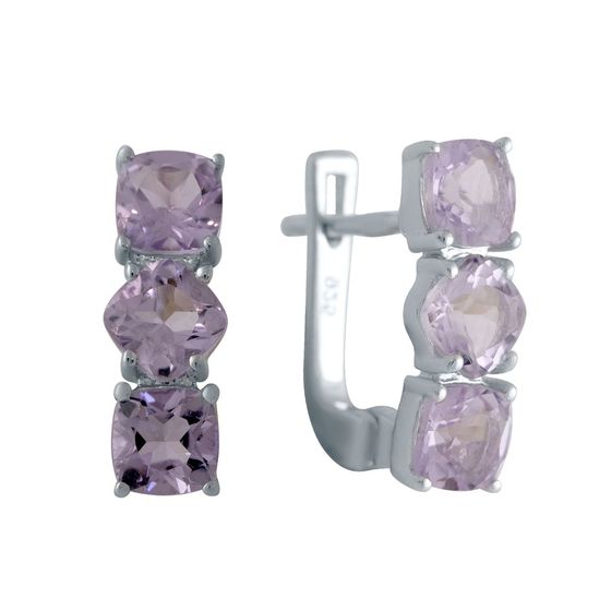 Серебряные серьги с аметистом 3.083ct