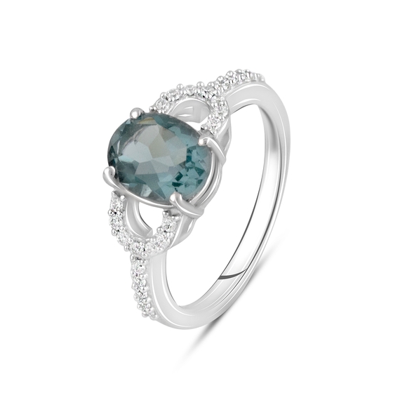 Серебряное кольцо с топазом Лондон Блю 1.903ct