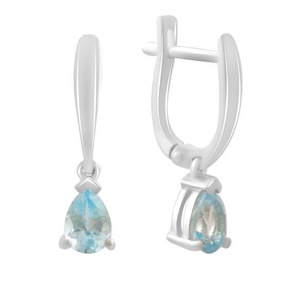 Серебряные серьги с топазом 1.693ct
