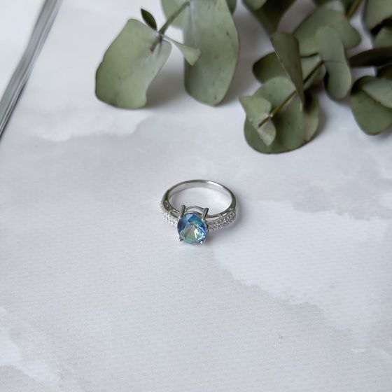 Серебряное кольцо с мистик топазом 2.194ct